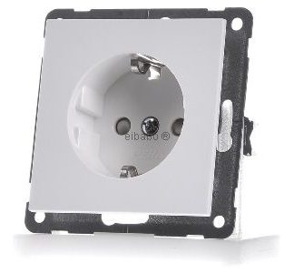 Розетка Schuko, чисто белая, 2-контактная - Электрическая розетка D 20.6511.02