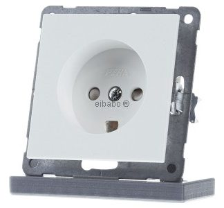 Чисто белая розетка с заземлением 10А 250В Дания - Кремово-белая розетка D 20.6671.02 DK