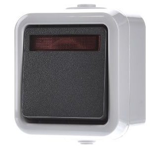 Универсальный тумблерный переключатель с индикаторной лампой, 10 А, 250 В. D 626 WAB GLK