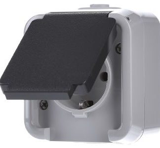 Розетка Schuko, односторонняя, серая, 2 контакта - электрическая розетка D 6620 WAB