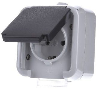 Винтовая розетка Schuko, серая - Электрическая розетка D 6621 WAB