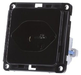 Швейцарская розетка SEV EB с контактом, черная - электрическая розетка D 6771.19 CH SI