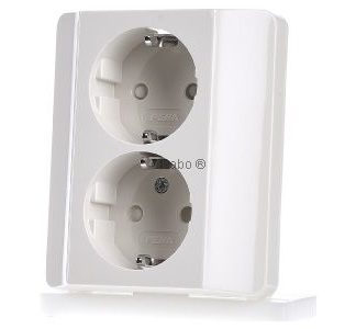 Розетка Schuko 2f, восстановленный контакт, белая - Электрическая розетка D 80.6512 SI W