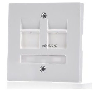 Чисто белая крышка с этикеткой - модульная пластина Jack D 95.610.02 MJ2 NA