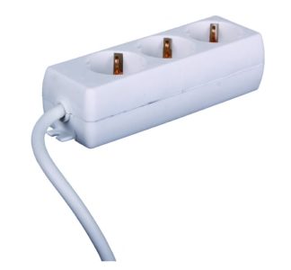 Трехпозиционная настольная розетка 3 м, угол поворота 45 градусов, белая - Многорозеточная розетка кремово-белого цвета 3663290