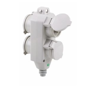 4-контактный защитный разъем, серый IP54 - разъем Schuko, пластиковый, серый, 6350182