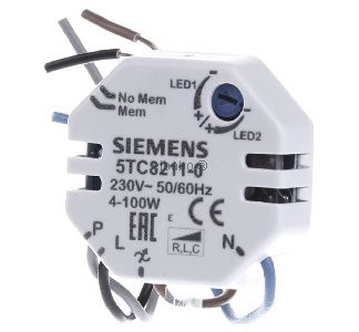 Диммер для регулируемых светодиодных и электронных ламп - Встраиваемый диммер 4 ... 100 ВА 5TC8211-0