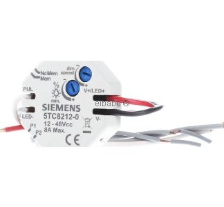 Диммер для светодиодных лент 12/48 В постоянного тока, макс.: 8 А - Встраиваемый диммер 5TC8212-0