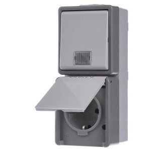 Настенный выключатель Delta Surface Button - KNX Комбинированный выключатель/розетка 5TD4811