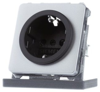 Розетка Schuko с профилем Delta, 10/16A, 25 А, серебристая, артикул 5UB1465.