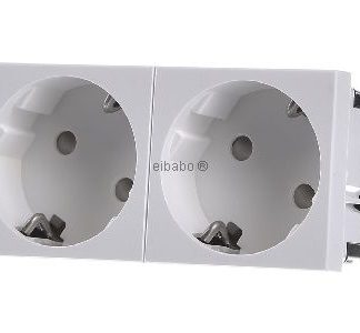 Розетка Schuko Mosaic 2x 45x90 - Электрическая розетка ESR233 ws