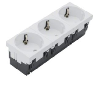 Тройная розетка Schuko Mosaic 45x135 - электрическая розетка ESR333 ws