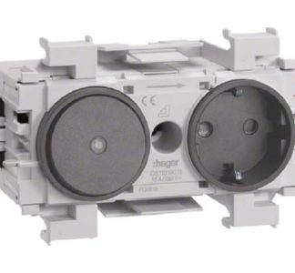 Розетка GS1101 антрацитового цвета с однополюсным выключателем - Черный защитный контакт розетки