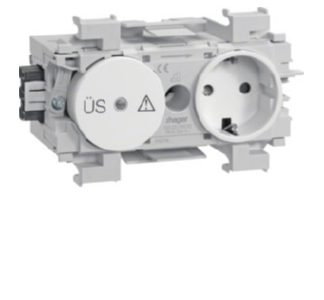 Розетка + тонкая защита, белая - Защитный контакт розетки GS12019016