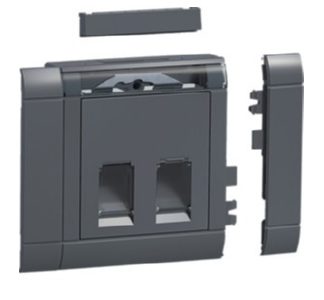 Данные монтажного комплекта: 2 разъема RJ45 типа 04, передняя панель GS - базовый элемент с полным корпусом GS...